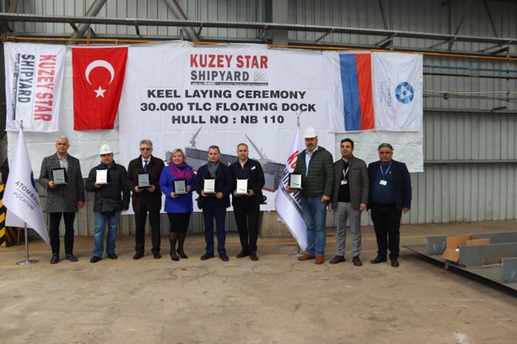 урецкая верфь Kuzey Star заложила киль плавучего дока для универсальных атомных ледоколов проекта 22220 / Фото: "Атомфлот"