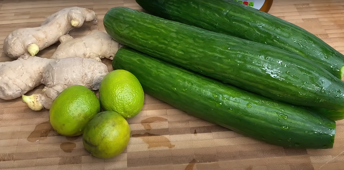 Имбирь 3 лайма 4 огурца  на фото
