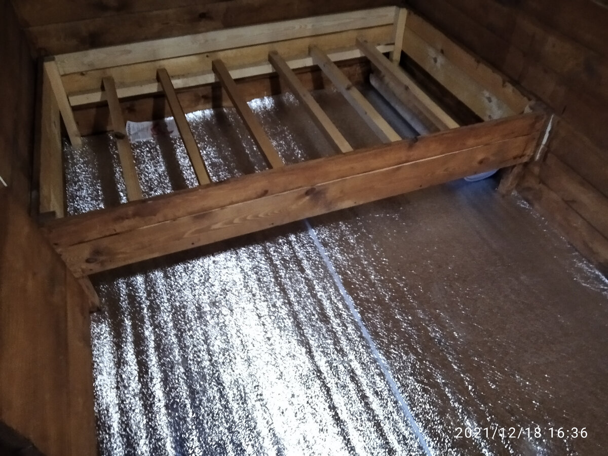 Утепление пола рулоном вспененного полистирола