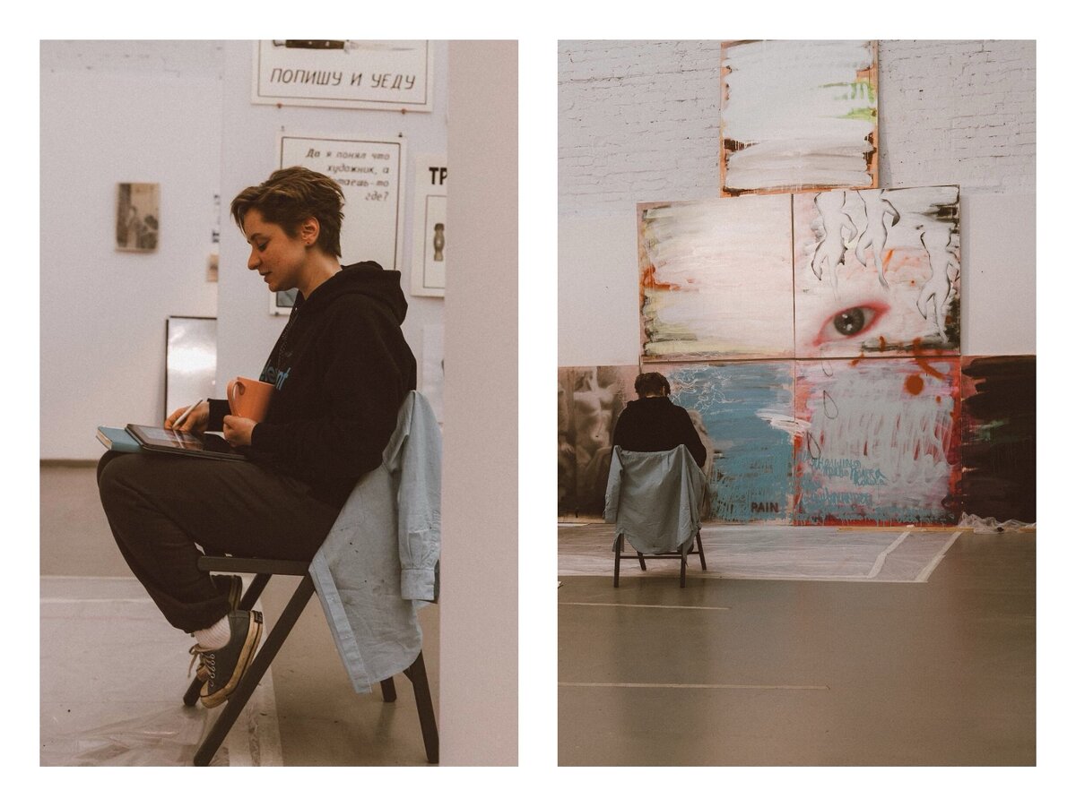 Лиза Токарева в Открытых студиях Винзавода 