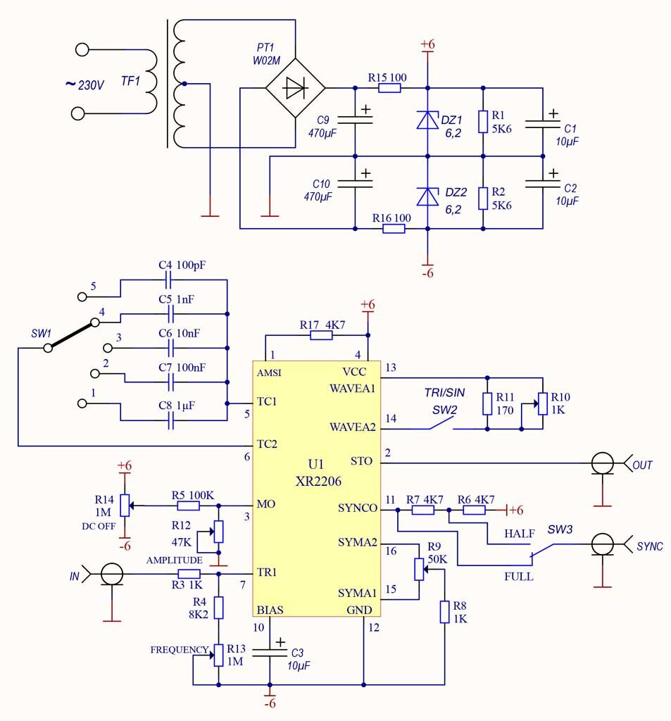 Схема генератора сигналов