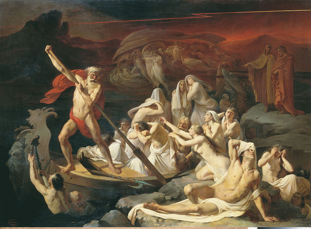 "Харон перевозит души умерших", А.Д. Литовченко, 1861. Музей Академии художеств, СПб.