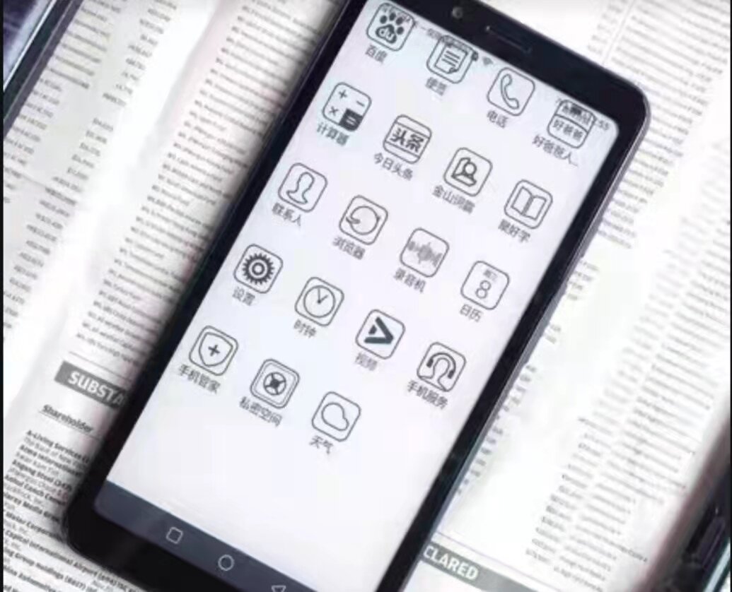 модель телефона с экраном на базе электронных чернил