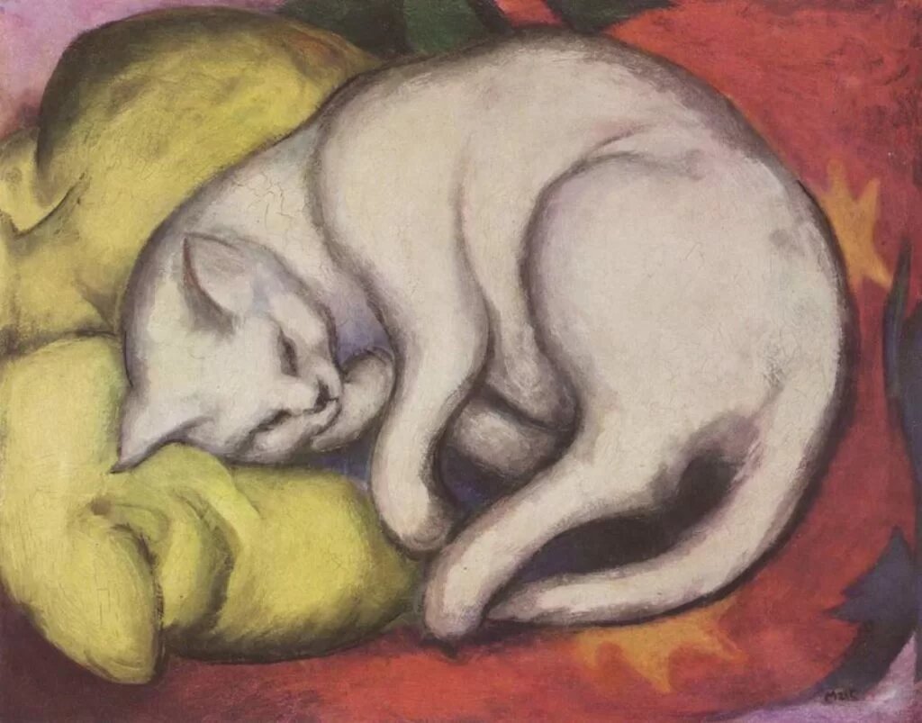 Франц Марк, Белый кот, 1912, Художественный музей Морицбург Галле, Германия.