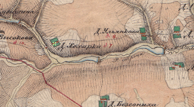 Карта Менде Нижегородской губернии 1850г
