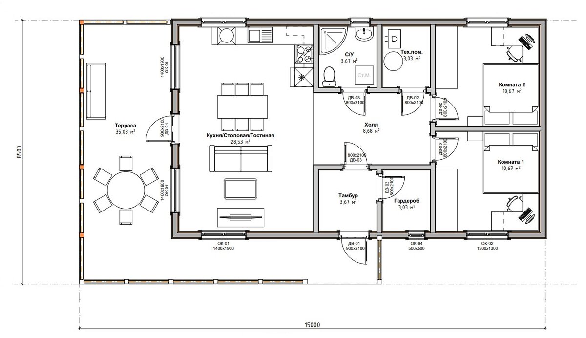 Планировка дома Химос
