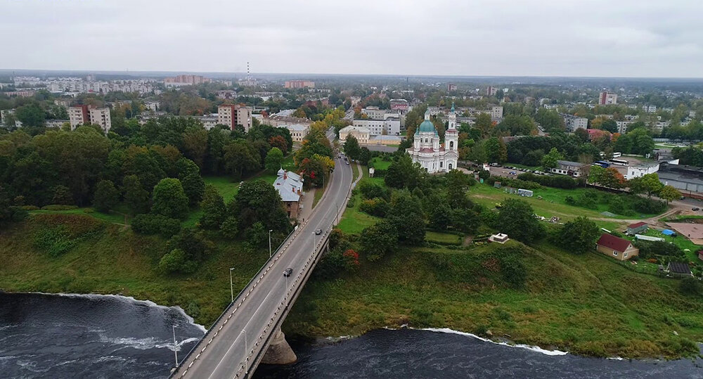 Кингисепп, старая часть города с высоты птичьего полета, фото из открытого доступа