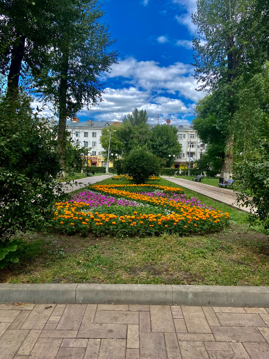 Центральная клумба в сквере 