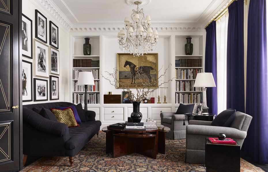 Гостиная в английском стиле с предметами Ральф Лорен