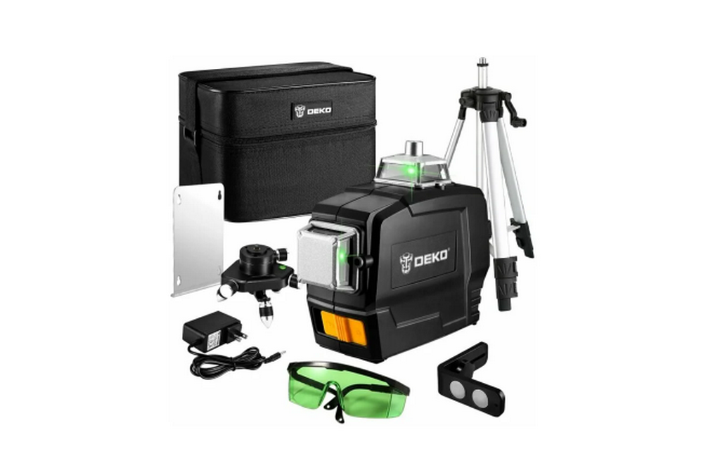 Лазерный уровень DEKO DKLL12PG1 SET2 со штативом в обзоре лазерных уровней