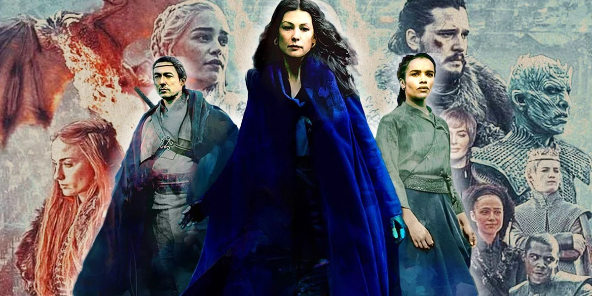 Персонажи двух сериалов: "Колеса Времени" и "Игры Престолов" (коллаж www.cbr.com).