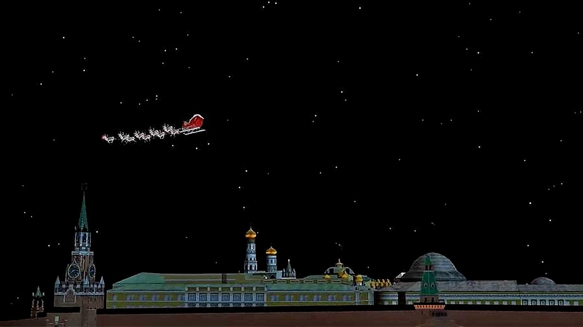 Санта-Клаус в небе над Москвой. Фото из открытых источников 