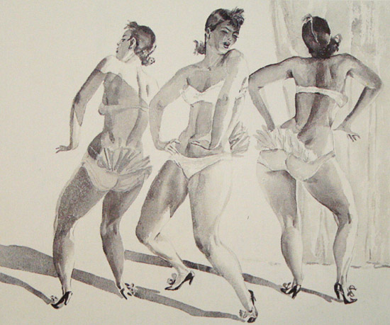 Александр Дейнека. Эcтрадный танец. Бурлеск. 1935. Курская картинная галерея им. А.А. Дейнеки, Курск