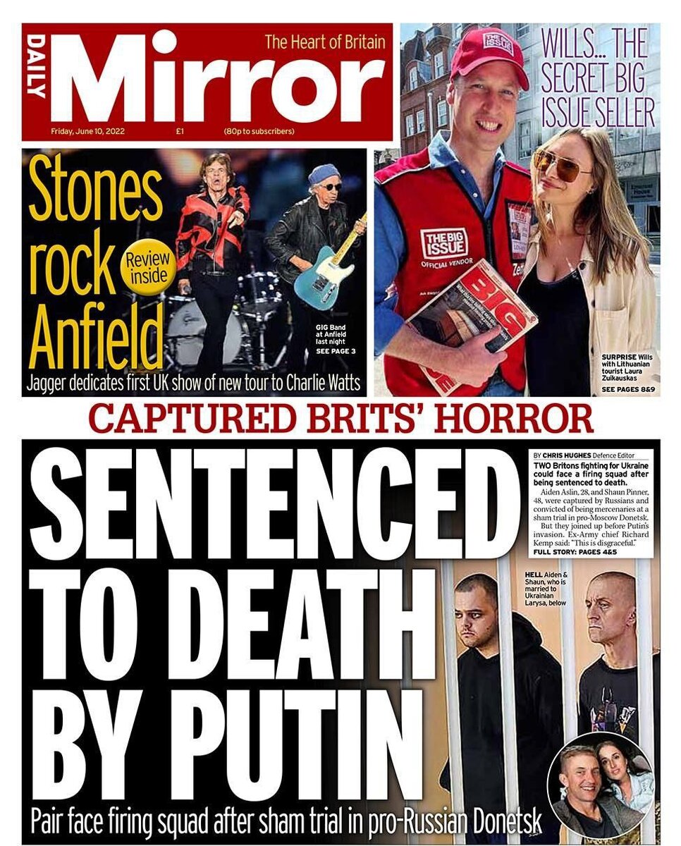 Замечательные заголовки иностранных газет: "Приговорены к смерти Путиным"