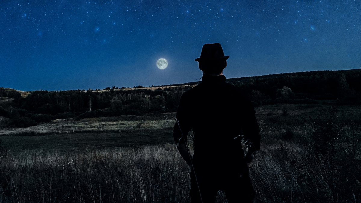 Луна, звезды.