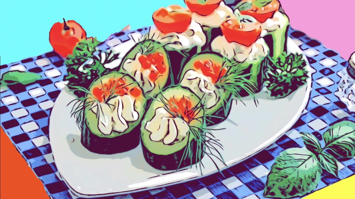 Закуска из огурцов