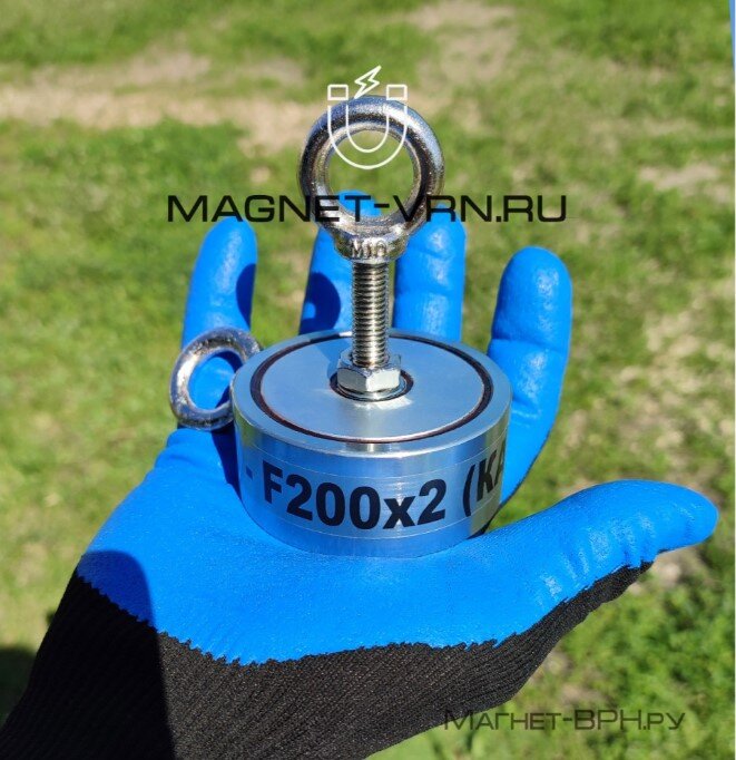 Двухсторонний поисковый магнит F200х2 Калуга.