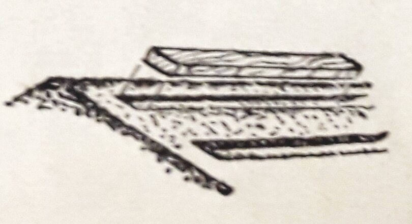 Рисунок. Изготовление бруском канавки  на глубину посева семян.