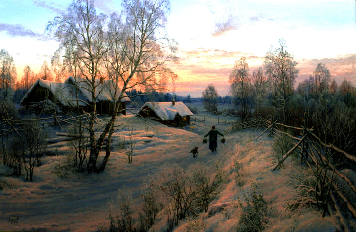 Картины Сергея Басова деревня