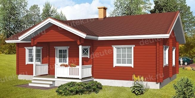 Проект одноэтажного дома 89 м2 из бруса - DTW0063