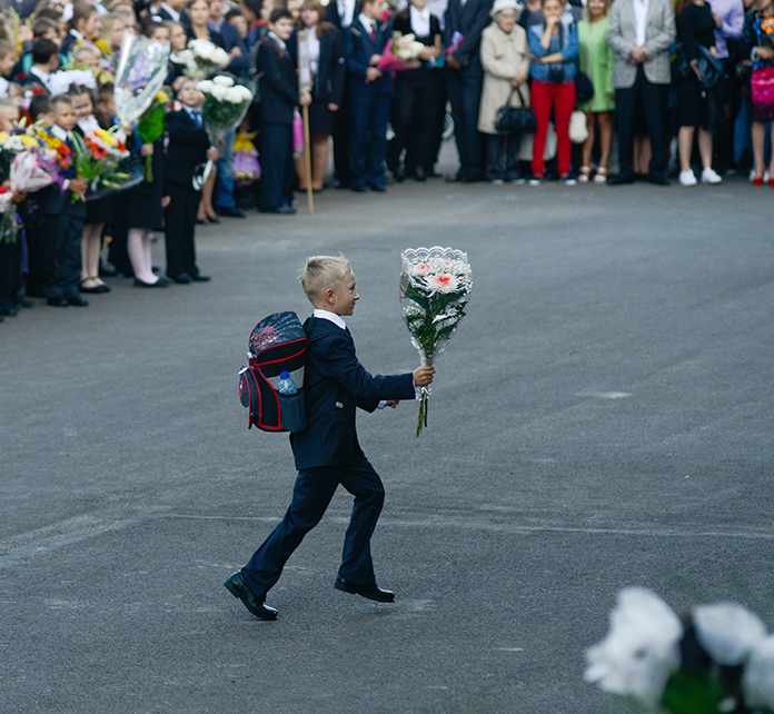 С цветами к любимому учителю