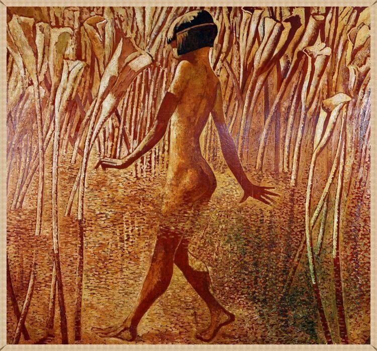 . Абжинов Э. Янтарная. х.,м., 150х160 см., 2020-2022 гг.