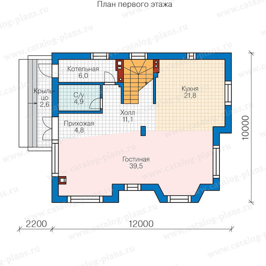 62-90A - Проект трёхэтажного жилого дома в классическом стиле с пятном  застройки 12x10 метров. Пять спален, общая площадь 235м². | Проекты  Коттеджей | Дзен