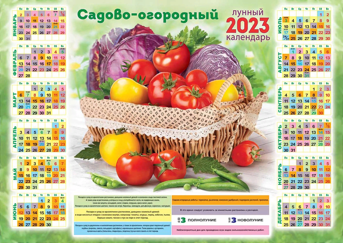 Дачный лунный календарь на 2025г