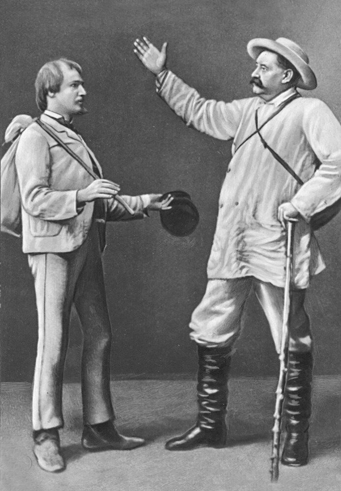Н.Х.Рыбаков (справа) в роли Несчастливцева