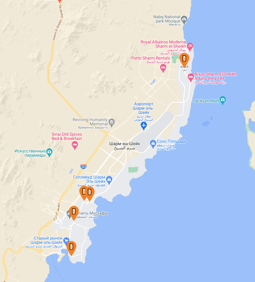 Магазины Drinkies в Шарм-эль-Шейхе (с сайта компагии)