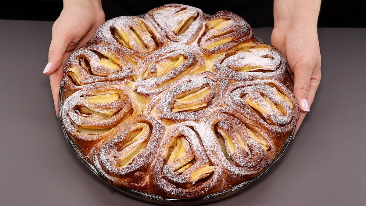 Теперь буду печь всегда яблочный пирог в таком исполнении: и красиво, и просто, и вкусно (отрывной пирог для семьи или гостей)