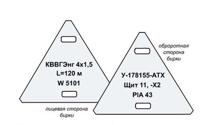 Бирка маркировочная треугольная. Маркировка кабельных линий бирками. Маркировка кабельных бирок по ПУЭ. Правильная маркировка кабельных бирок. Бирка маркировочная для силового кабеля 0,4 кв.