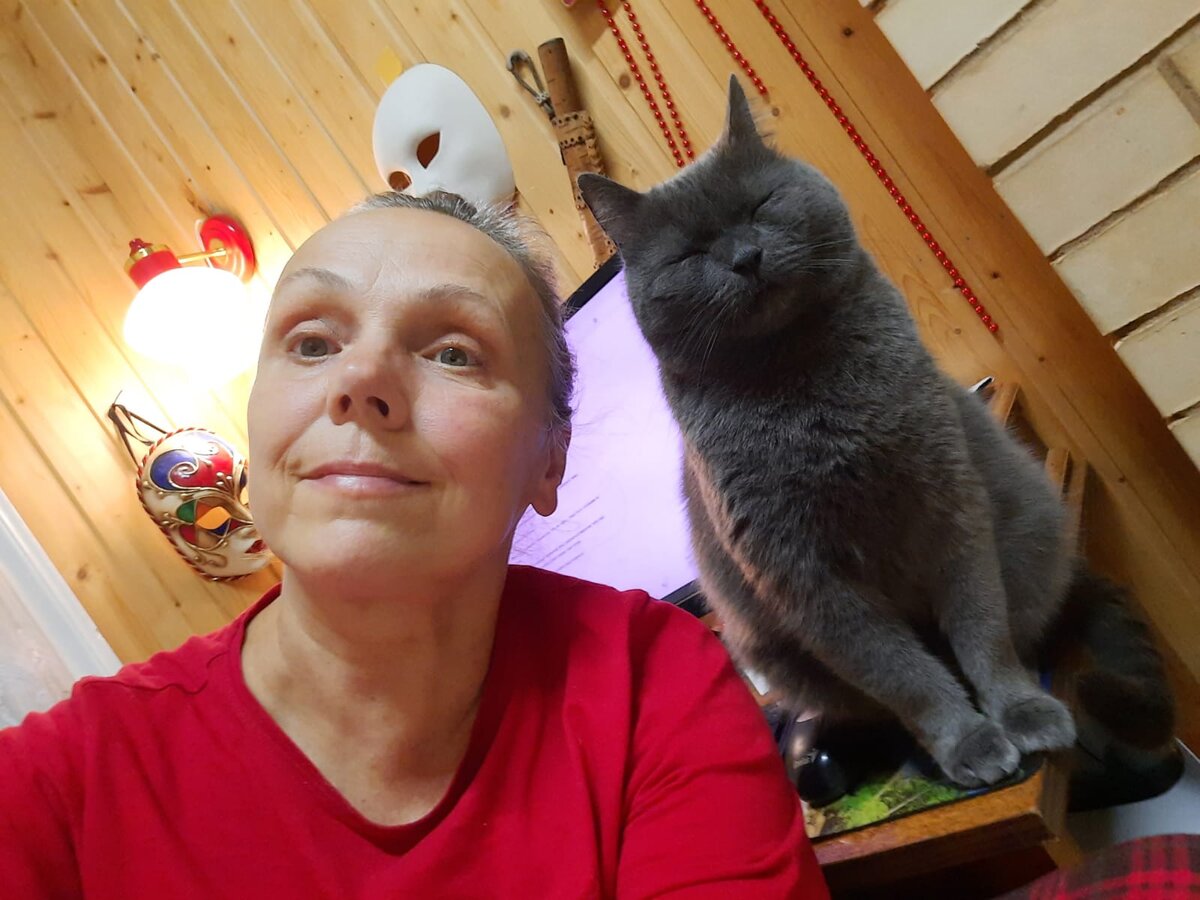 Фото автора с котом Патриком