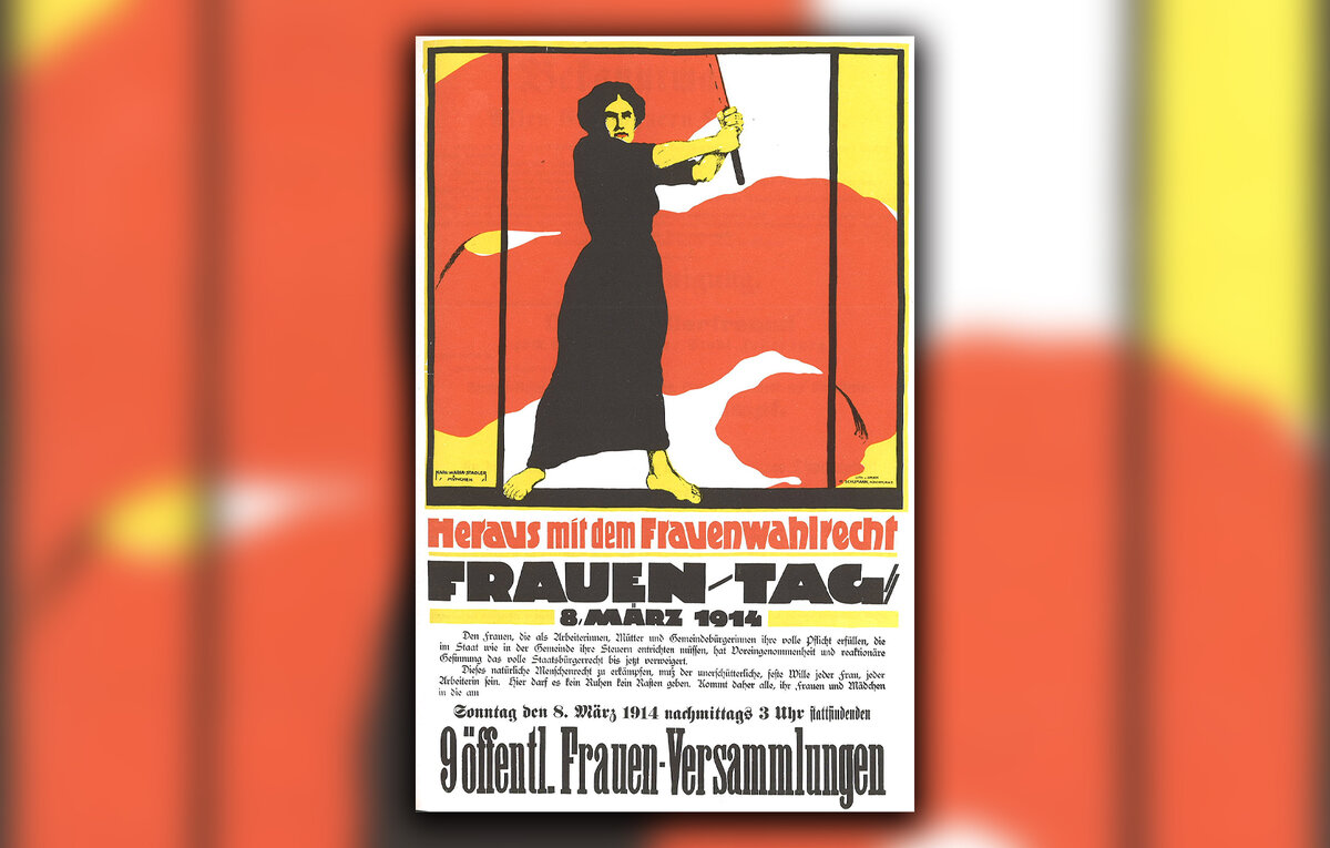 Немецкий плакат, посвященный Международному женскому дню, 8 марта 1914 года