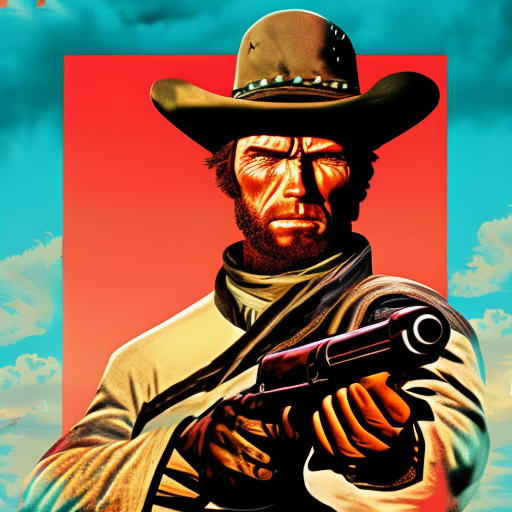 Иллюстрация к "За пригоршню долларов" нарисованная нейросетью