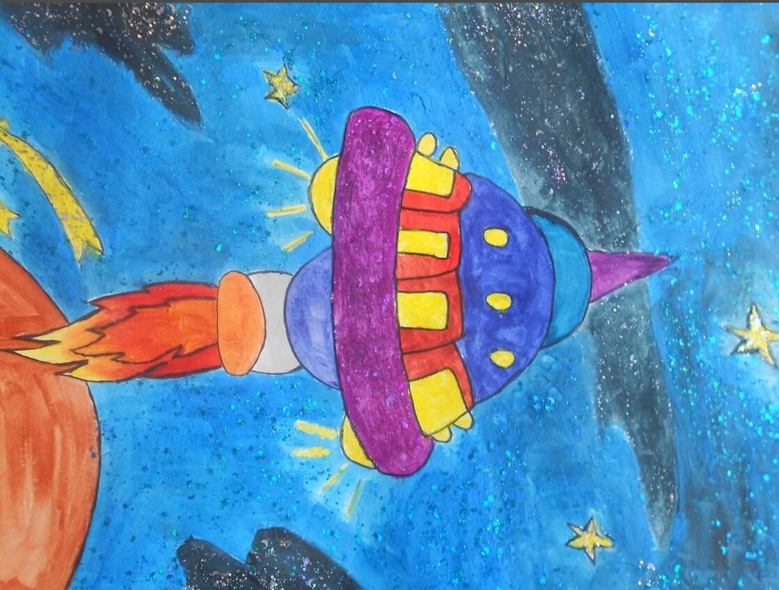 Ракета рисунок красками. Рисование для детей космос. Рисунок на космическую тему. Детские рисунки на тему космос. Рисунки на тему космос для детей.