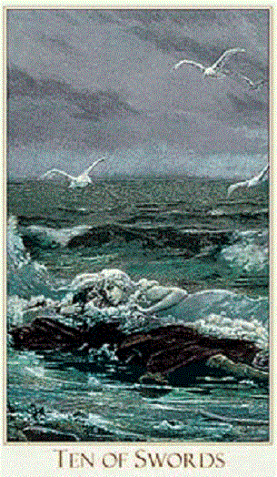 Эта карта символизирует окончание цикла и разрушение. Она говорит о том, что вы можете столкнуться с трудностями и потерей, которые могут привести к большой боли и горю. В этот день вам может быть трудно принять неизбежность изменений и потерь.