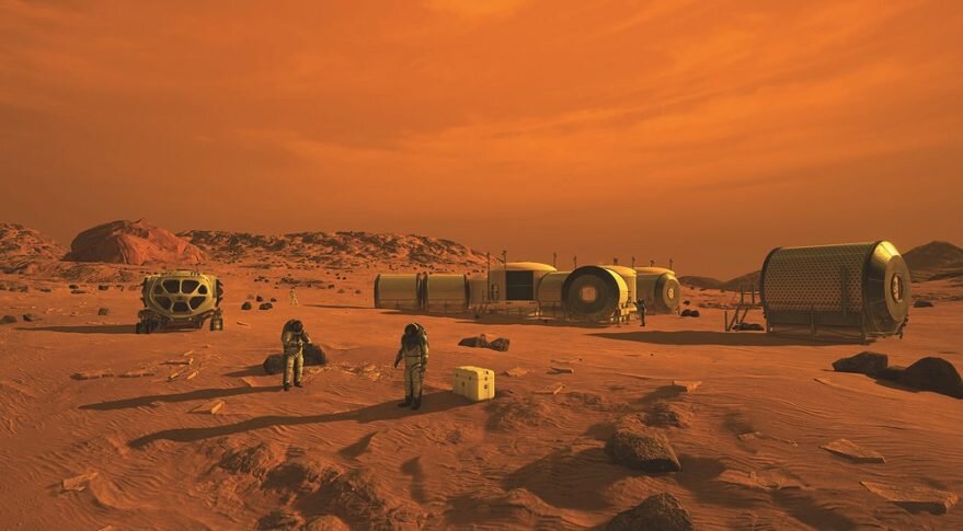 Высадка на Марс. Иллюстрация NASA