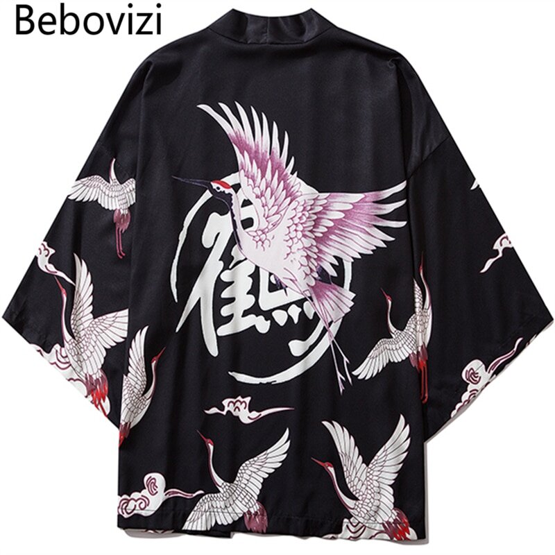 Кимоно журавли shein