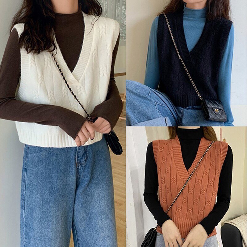 Модные вязаные жилеты