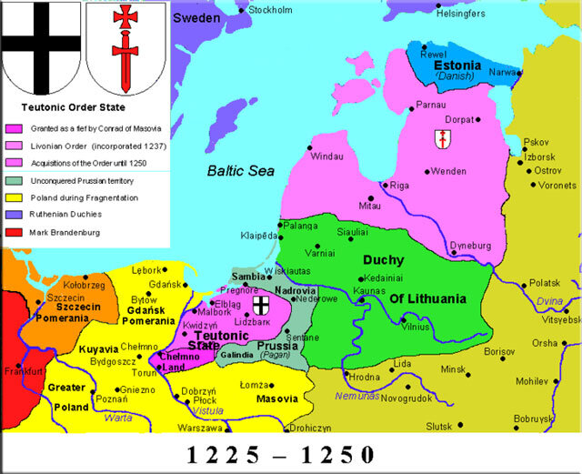Тевтонский орден в середине XIII в. (изображение из открытых источников)