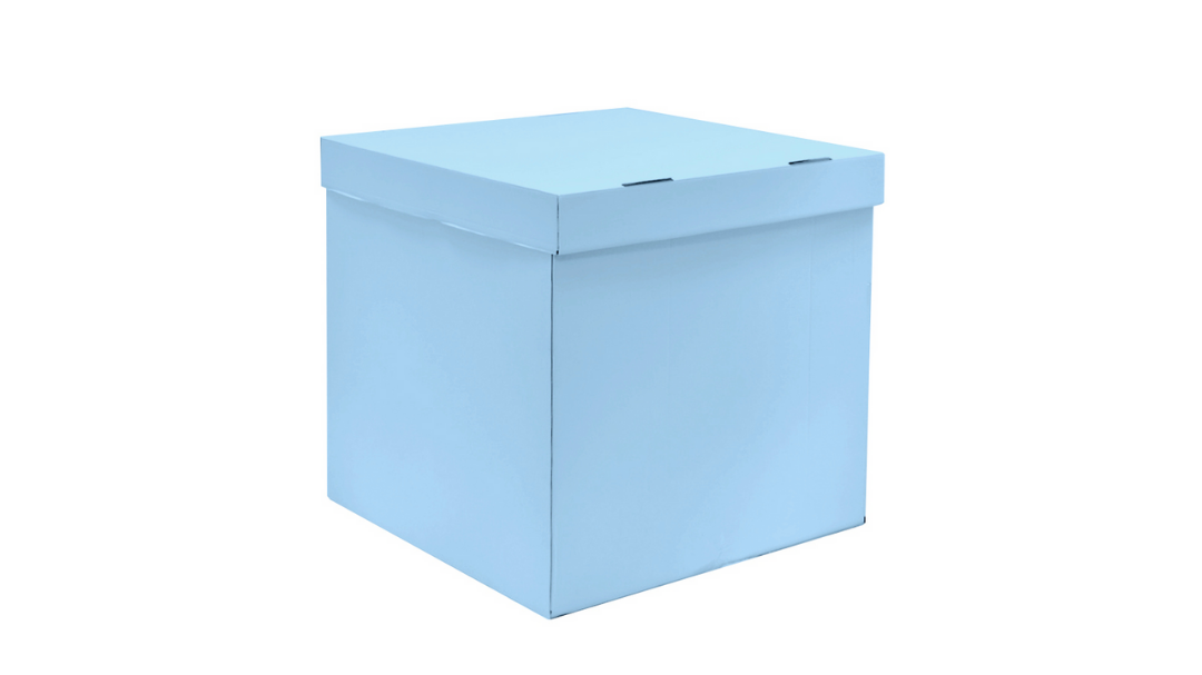 Большой коробок для шаров. Коробка 60х60х60. Большая коробка. Голубая коробка. Большая подарочная коробка с крышкой.