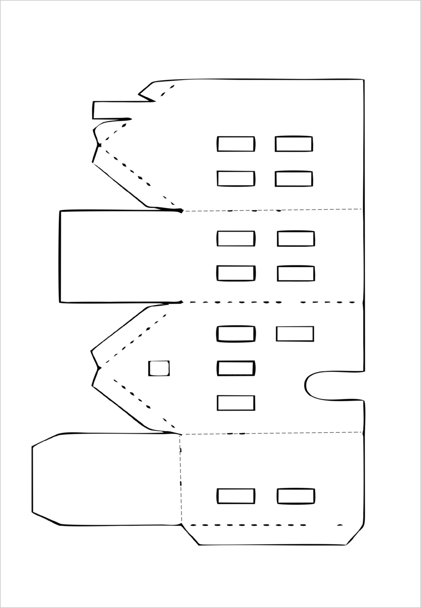 Домики из бумаги — шаблоны для вырезания