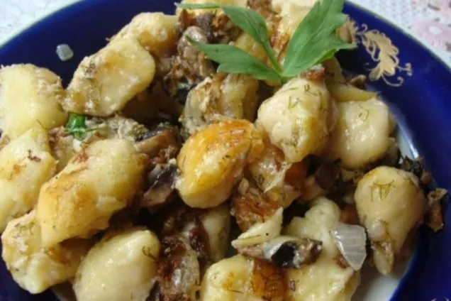 Ленивые вареники с картошкой и грибами 