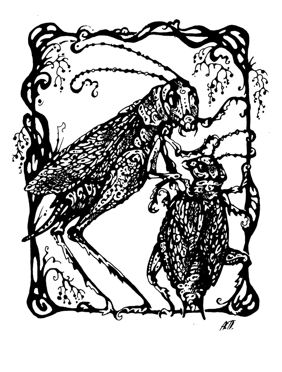 (с) Алена Подобед, "Братья Печкины", бумага А5, тушь