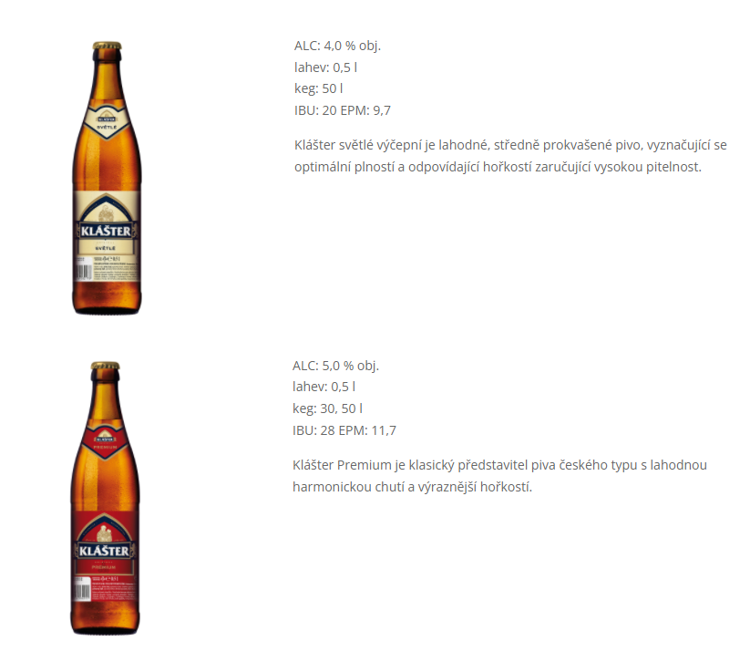 Коллаж выполнен на основе информации с сайта pivo-klaster.cz