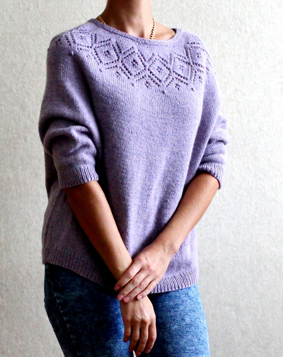 Пуловер Yoke pattern by Yoko hatta с круглой кокеткой