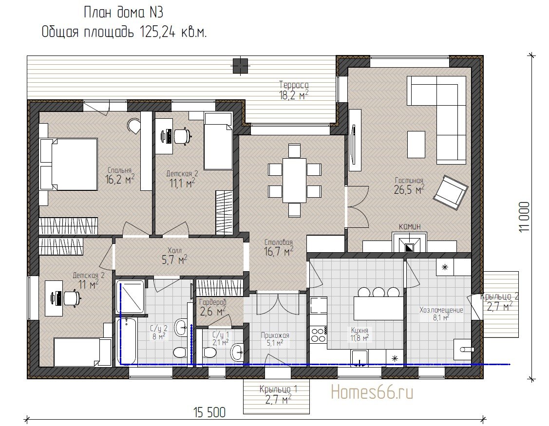 Удобные планировки. Немецкие одноэтажные дома | Homes66 | Дзен