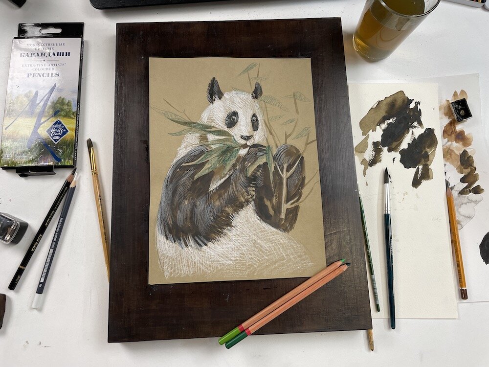 «Панда», работа преподавателя графики Романа Круглова.