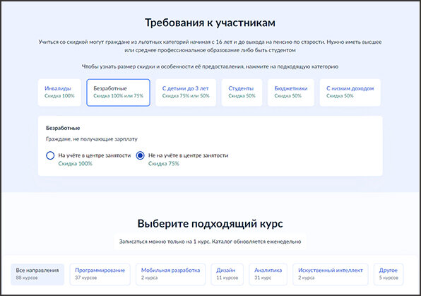 Безработным - или 100%, или 75%. 